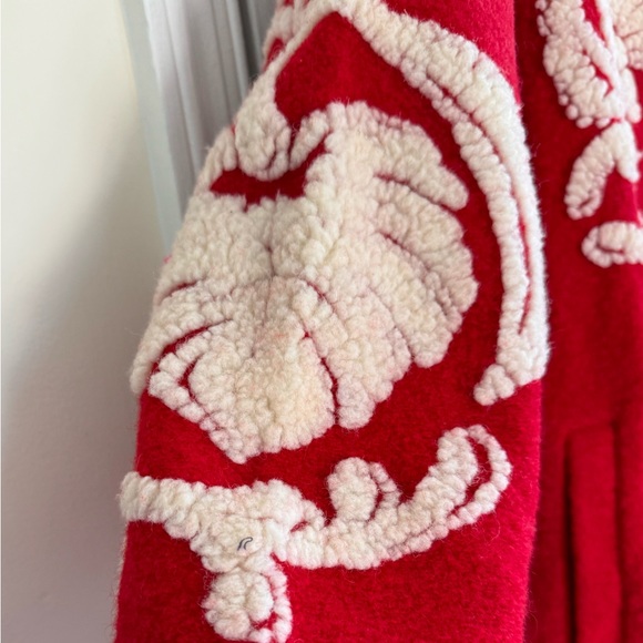 Farm Rio Helen Floral Fleece Coat Festive Season Modern Winter Wardrobe - Picture 11 of 15